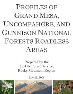 Grand Mesa, Uncompahgre, and Gunnison National Forests Roadless Areas