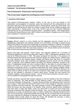 Impact Case Study (Ref3b) Institution: the University of Edinburgh