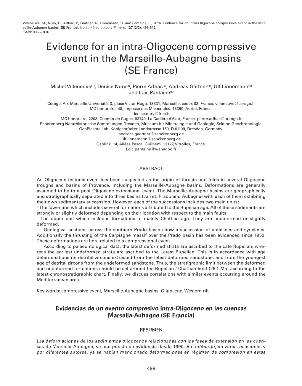 Evidence for an Intra-Oligocene Compressive Event in the Marseille-Aubagne Basins (SE France)