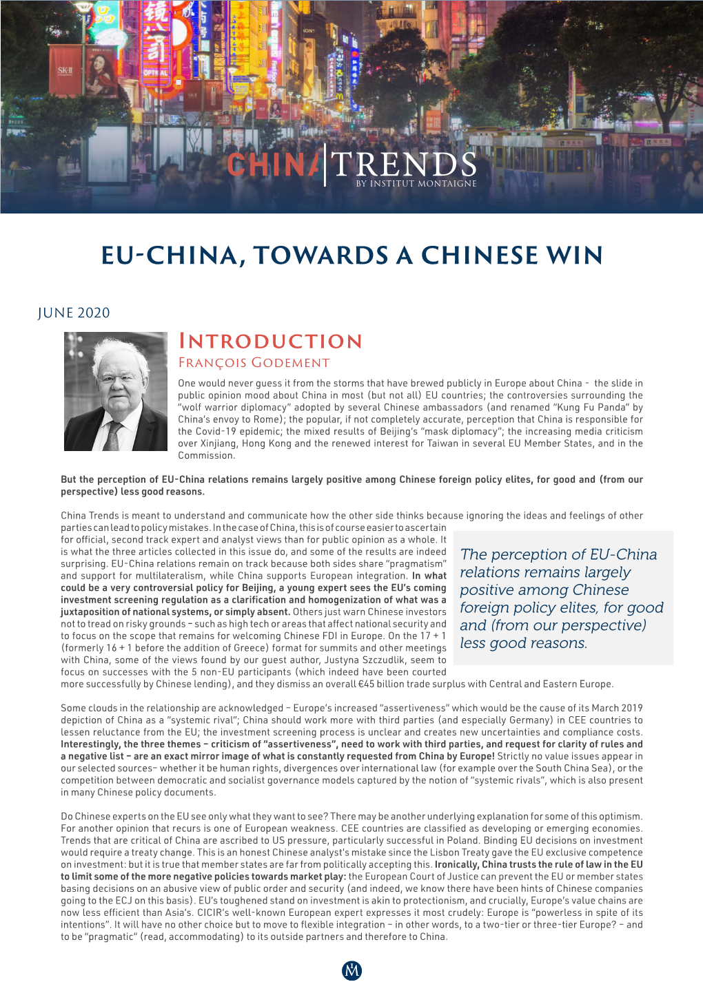 Eu-China, Towards a Chinese Win