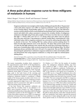 A Three Pulse Phase Response Curve to Three Milligrams of Melatonin in Humans