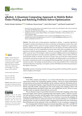 A Quantum Computing Approach in Mobile Robot Order Picking and Batching Problem Solver Optimization