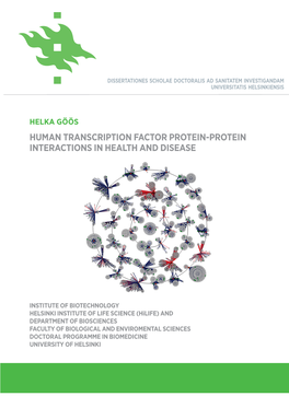 Human Transcription Factor Protein-Protein Interactions in Health and Disease