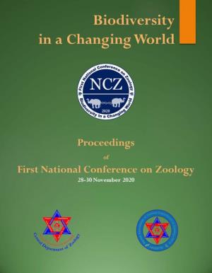 Proceedings of the First National Conference on Zoology