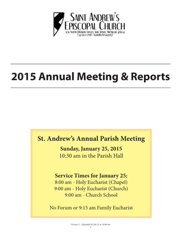 2015 Annual Meeting & Reports