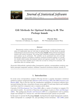 Gifi Methods for Optimal Scaling in R: the Package Homals