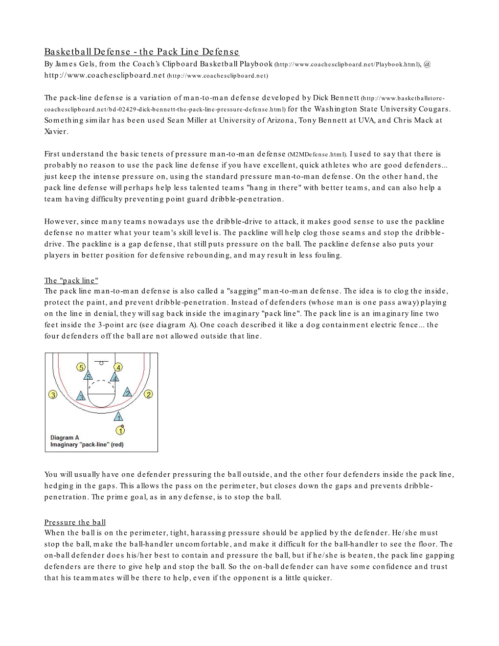 Basketball Pack Line Defense