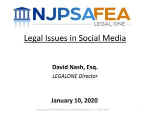 Legal Issues in Social Media
