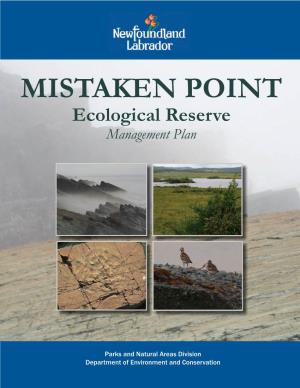 Mistaken Point Ecological Reserve Management Plan