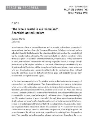 “The Whole World Is Our Homeland”: Anarchist Antimilitarism