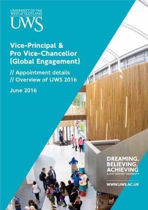 Vice-Principal & Pro Vice-Chancellor (Global Engagement)