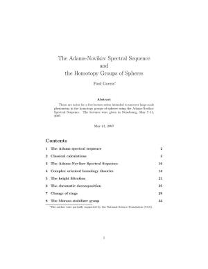 The Adams-Novikov Spectral Sequence and the Homotopy Groups of Spheres