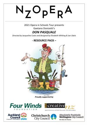 DON PASQUALE Directed by Jacqueline Coats and Designed by Elizabeth Whiting & Jan Ubels