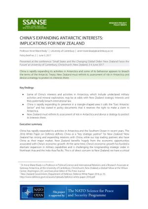 China's Expanding Antarctic Interests