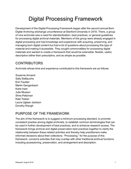 Digital Processing Framework