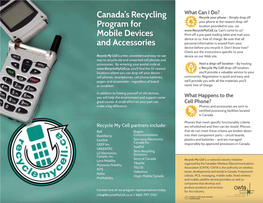 Canada's Recycling Program for Mobile Devices and Accessories