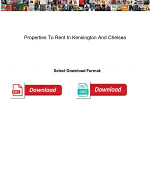 Properties to Rent in Kensington and Chelsea
