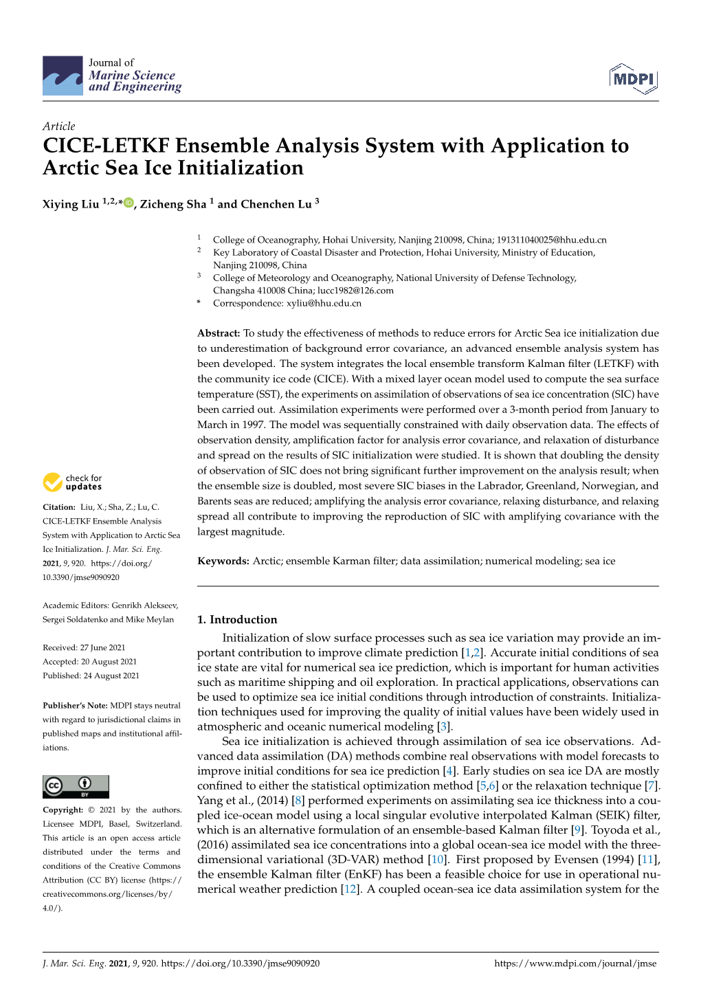 CICE-LETKF Ensemble Analysis System with Application to Arctic Sea Ice Initialization