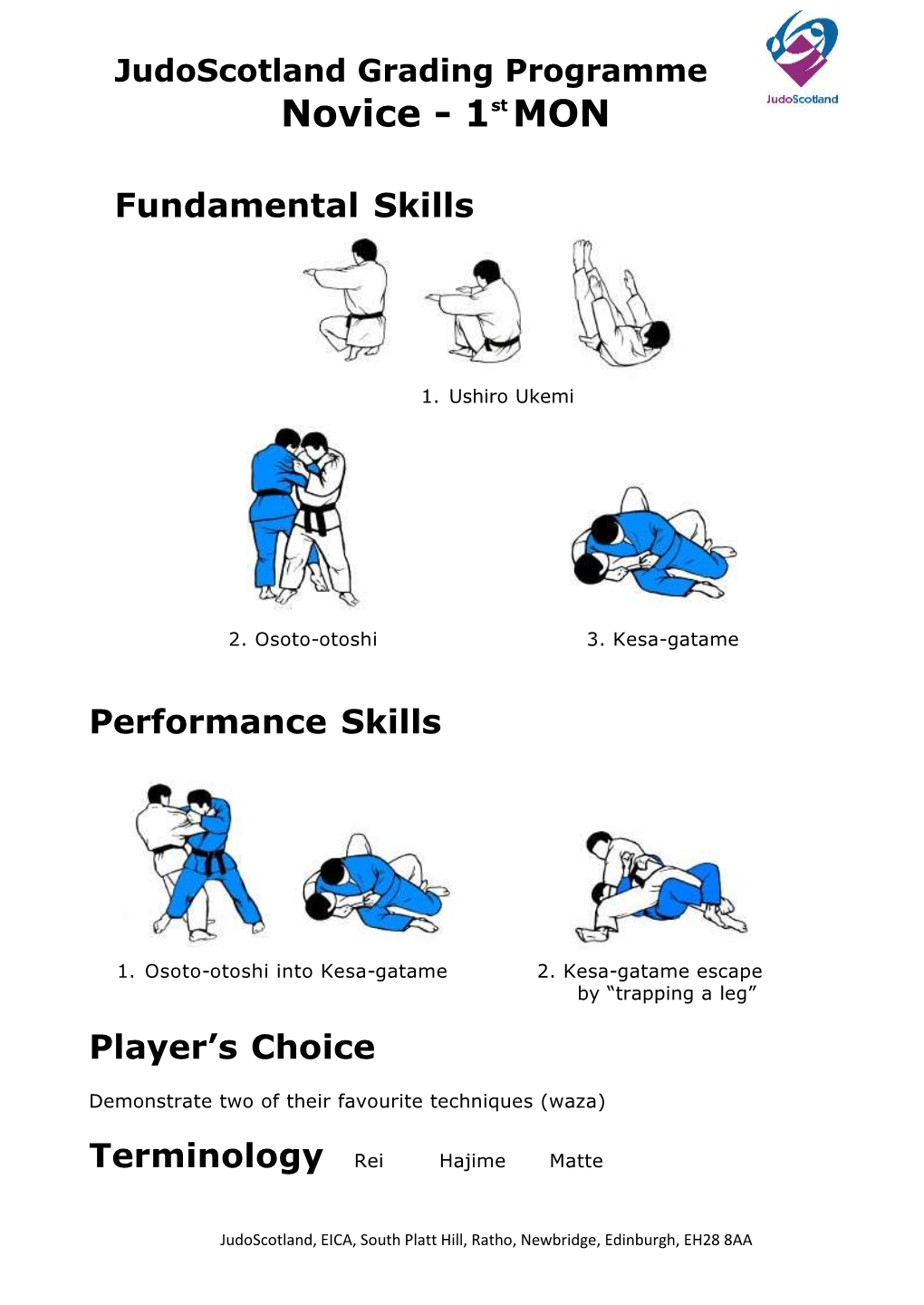 Judo Scotland Mon Grade Syllabus