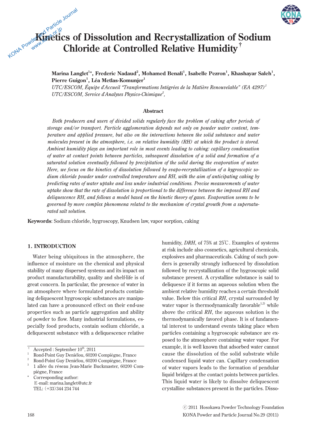 Kinetics of Dissolution and Recrystallization of Sodium Chloride at Controlled Relative Humidity†