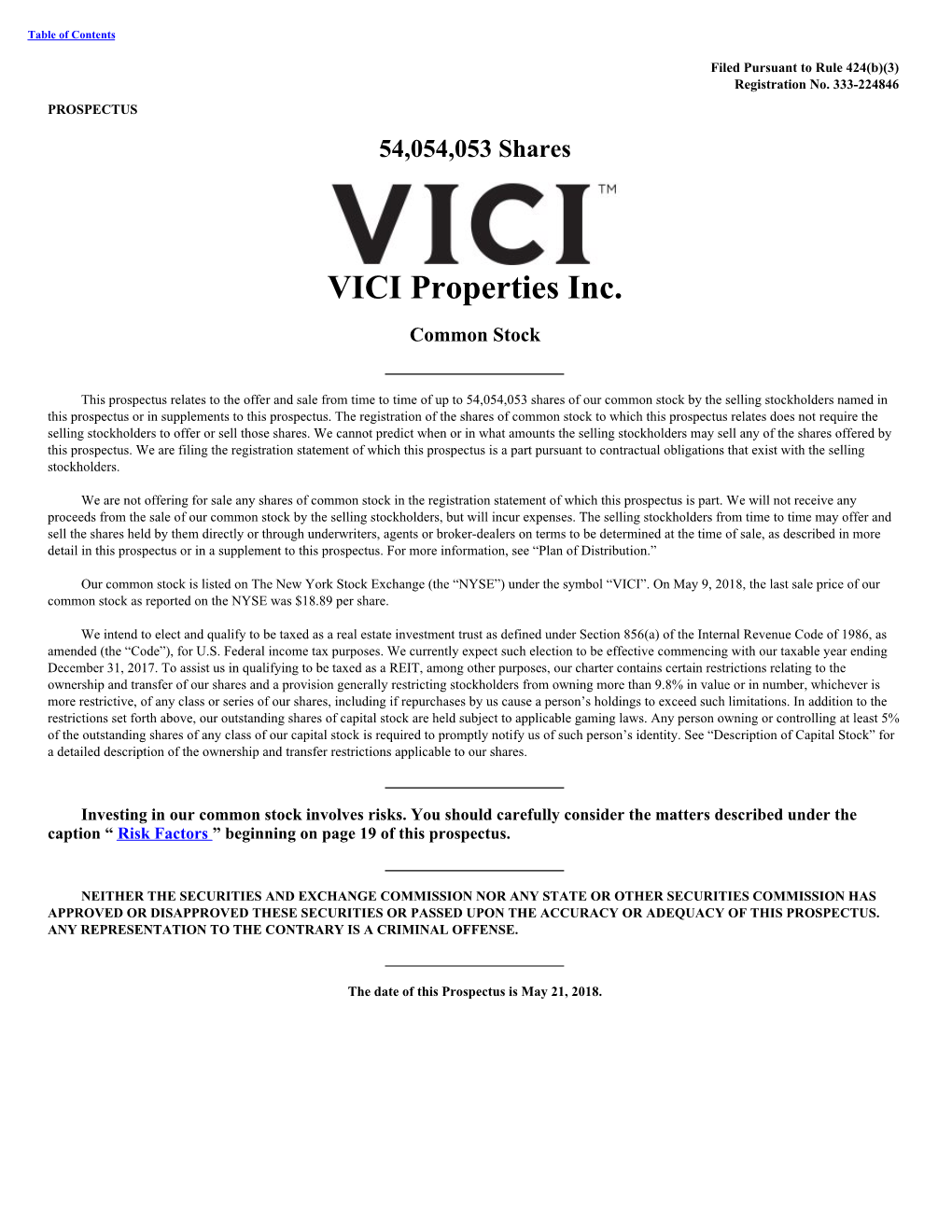 VICI Properties Inc