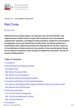 Red Cross | International Encyclopedia of the First World War
