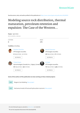 Modeling Source Rock Distribution, Thermal Maturation, Petroleum Retention and Expulsion: the Case of the Western