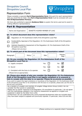 Shropshire Local Plan Representation Form