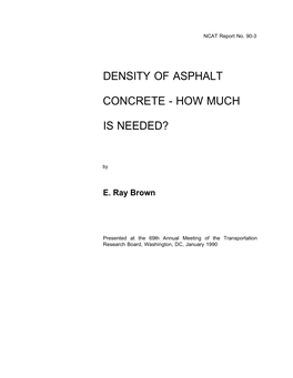 Density of Asphalt Concrete - How Much Is Needed?