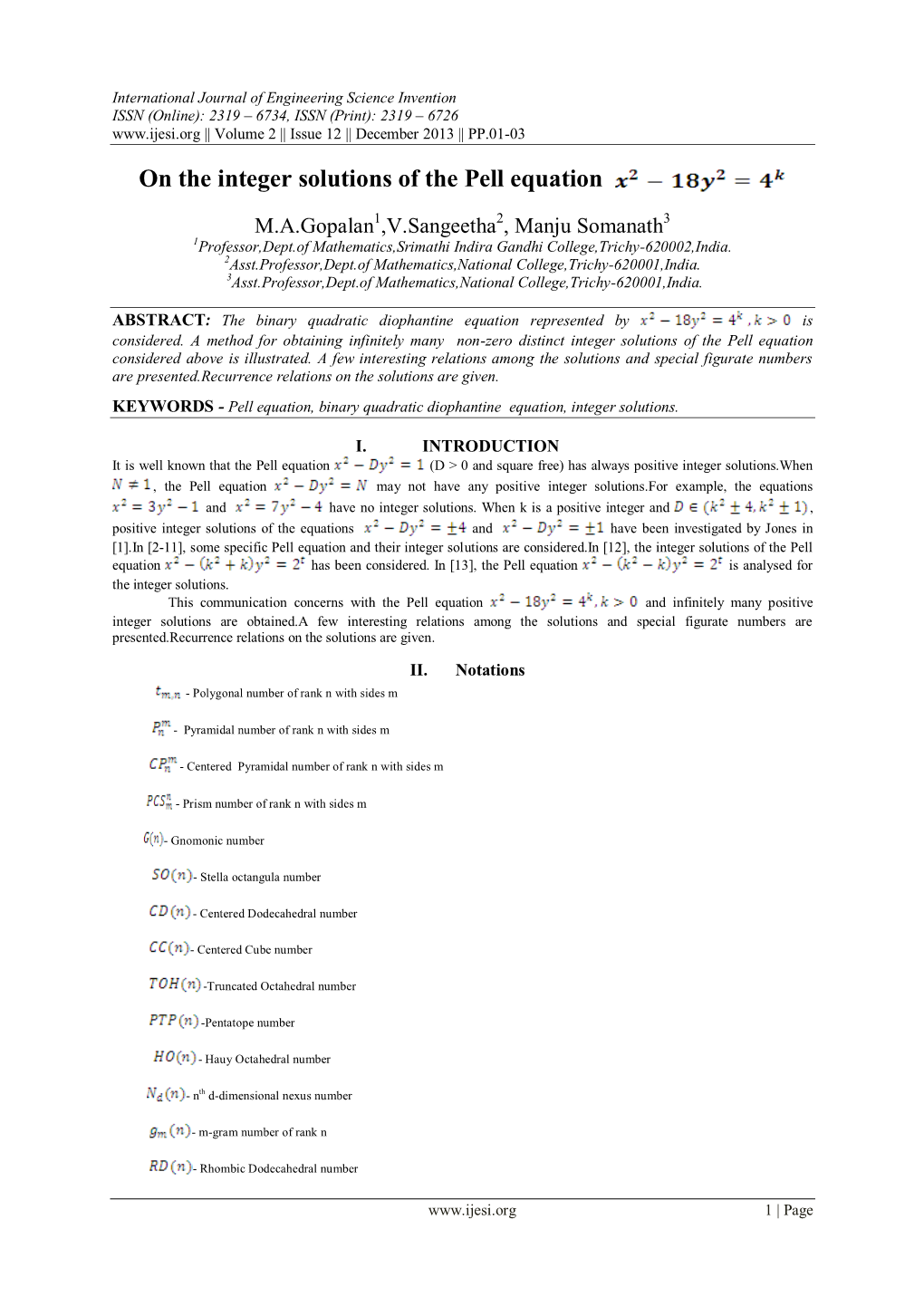 On the Integer Solutions of the Pell Equation