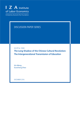 The Long Shadow of the Chinese Cultural Revolution: the Intergenerational Transmission of Education