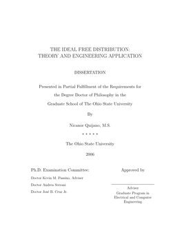 The Ideal Free Distribution: Theory and Engineering Application