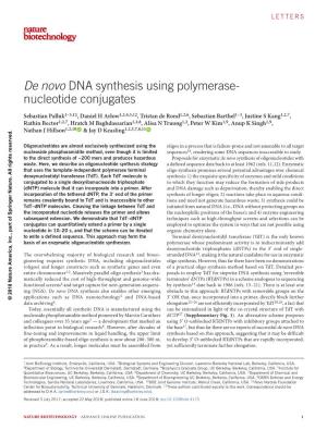 De Novo DNA Synthesis Using Polymerase