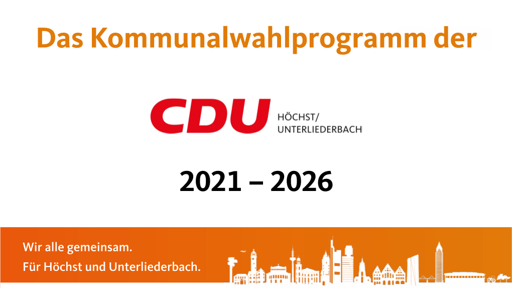 2021 – 2026 Das Kommunalwahlprogramm