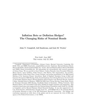 Inflation Bets Or Deflation Hedges? the Changing Risks of Nominal