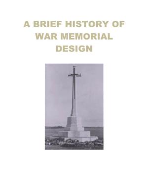 A Brief History of War Memorial Design