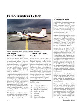 Falco Builders Letter