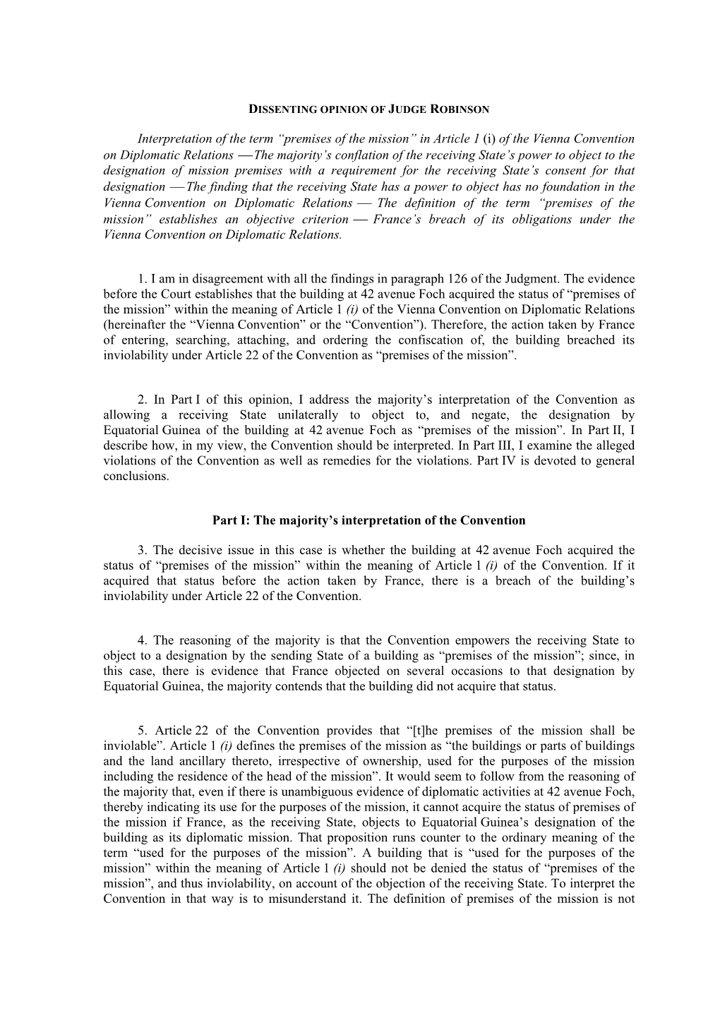 (I) of the Vienna Convention on Diplomatic Relations