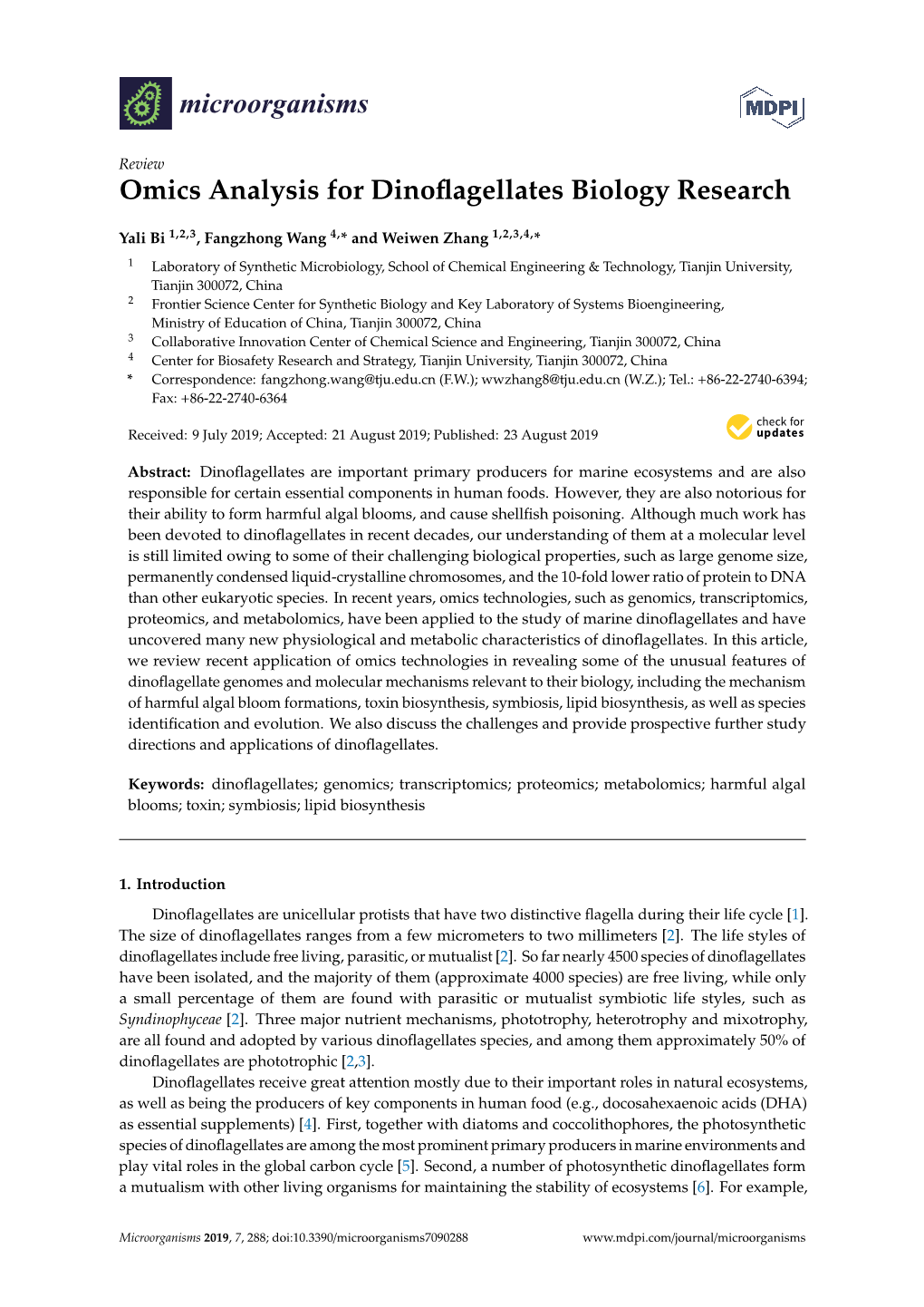 Omics Analysis for Dinoflagellates Biology Research