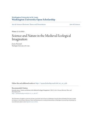 Science and Nature in the Medieval Ecological Imagination Jessica Rezunyk Washington University in St