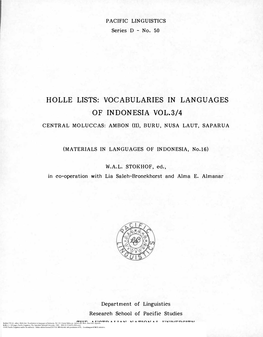 Holle Lists: Vocabularies in Languages