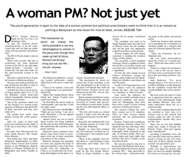 A Woman PM? Not Just Yet