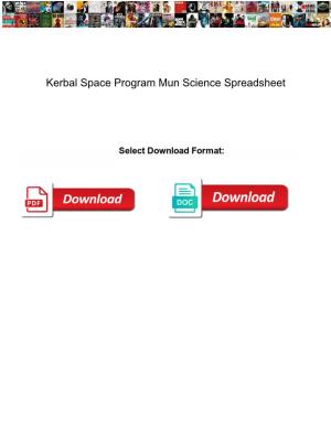 Kerbal Space Program Mun Science Spreadsheet