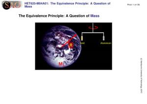 The Equivalence Principle: a Question of Mass
