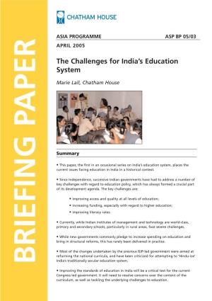 The Challenges for India's Education System
