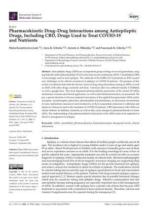 Pharmacokinetic Drug–Drug Interactions Among Antiepileptic Drugs, Including CBD, Drugs Used to Treat COVID-19 and Nutrients