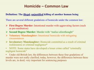 Homicide – Common Law