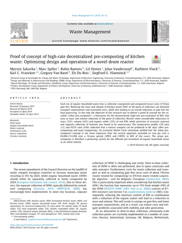 Proof of Concept of High-Rate Decentralized Pre-Composting of Kitchen Waste: Optimizing Design and Operation of a Novel Drum Reactor