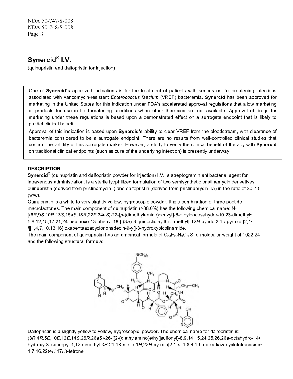 Synercid I.V