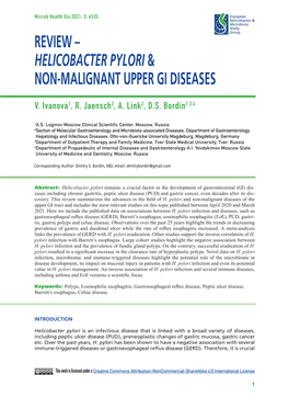 Review – Helicobacter Pylori & Non-Malignant Upper GI Diseases